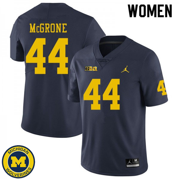 Women's Michigan Wolverines #44 Cameron McGrone Navy NCAA Football Jersey